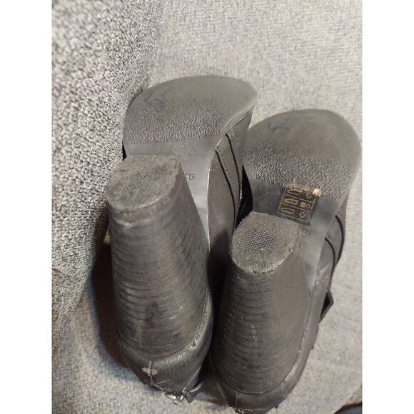 Women Ankle Boots Almond Toe Mid Heel Booties Chunky Block Zip Up Sz 8 M - Picture 9 of 12